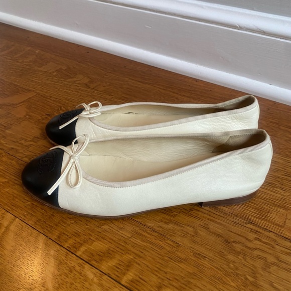 Chanel Two-Tone Ballet Flats - Picture 1 of 4